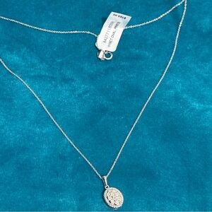 Diamond Octagon Halo Cluster Pendant Necklace (1/10 ct, t.w.) in Sterling Silver